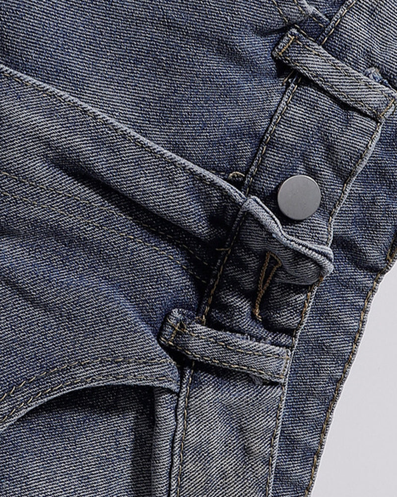 設計感彎刀牛仔褲