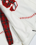 plaid panel hooded jacket