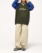 復古撞色拼接毛衣