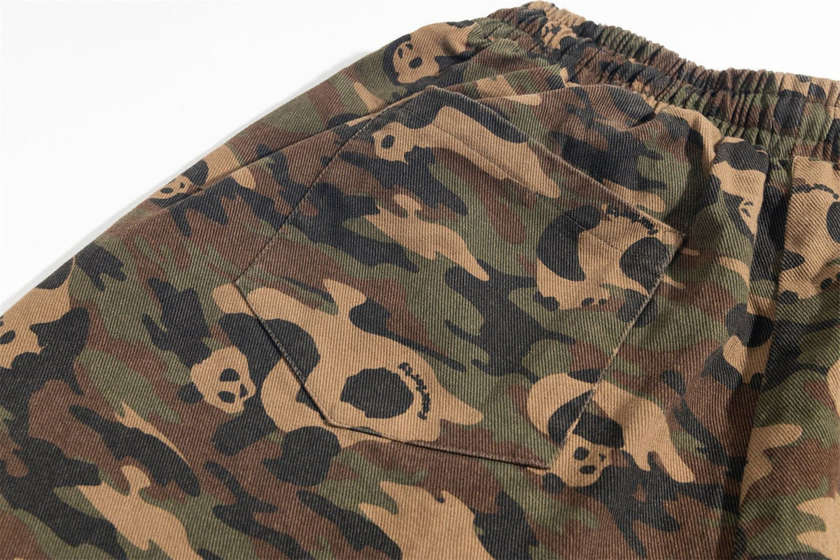 Vintage washed camouflage pants