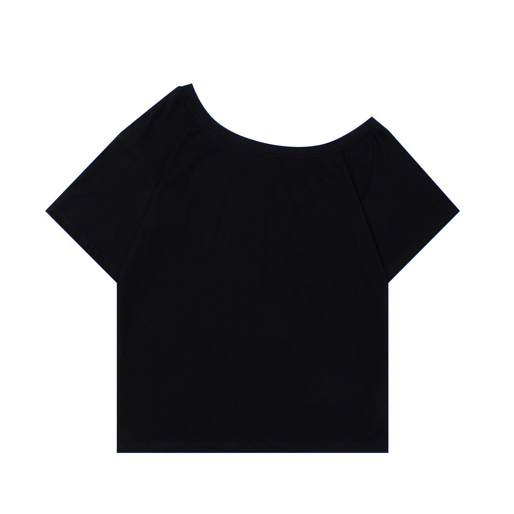 Retro off-shoulder short sleeves