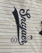 條紋刺綉長袖襯衫