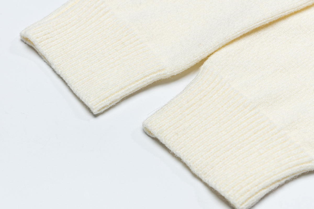 復古流蘇撞色圓領毛衣