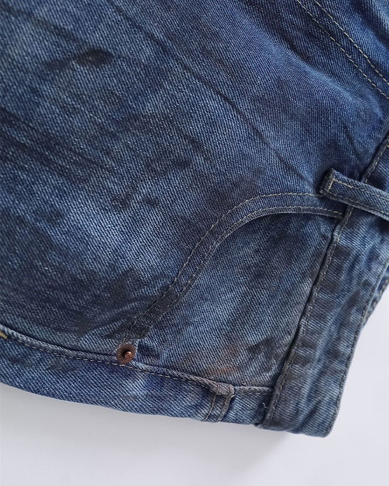 水洗牛仔直筒褲