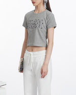 Letter embroidered short sleeves