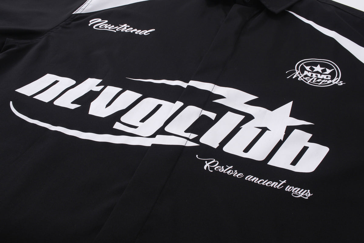 아메리칸 스트리트 컬러 블록 셔츠