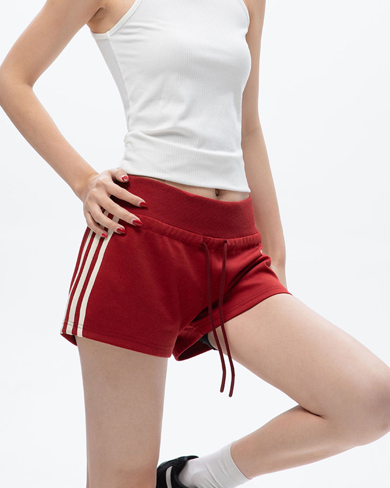 Retro Striped High Waist Shorts