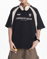 Colorblocked round neck short sleeves