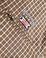 撞色拼接格子外套