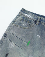 Ink-splashed casual jeans