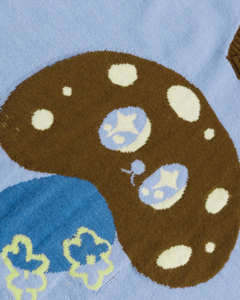 Contrast color mushroom sweater