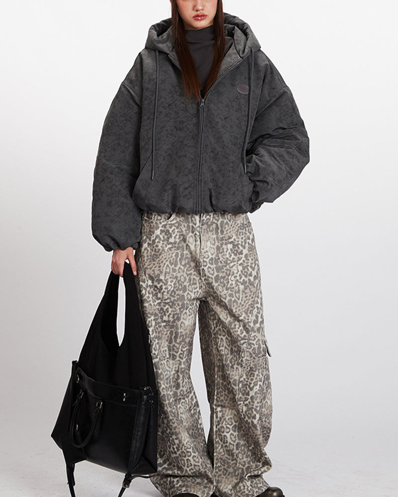 디스트레스드 후드 재킷