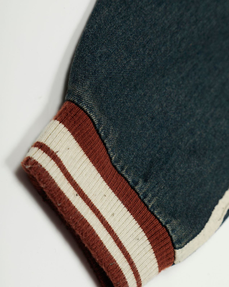 復古撞色牛仔衛衣