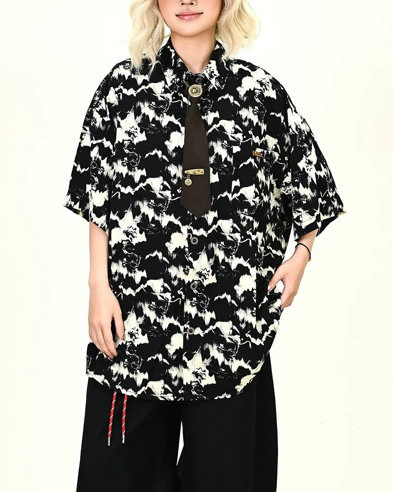 Retro casual short sleeve shirt