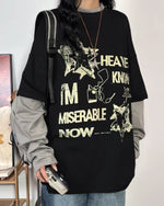 Autumn fake two piece long sleeves