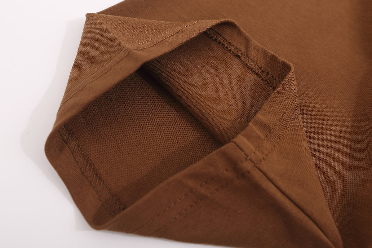 아메리칸 레트로 컬러 블록 래글런 반팔