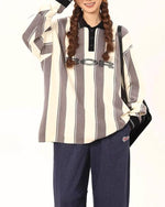 復古撞色條紋毛衣