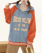 Contrast color lettering versatile jacket