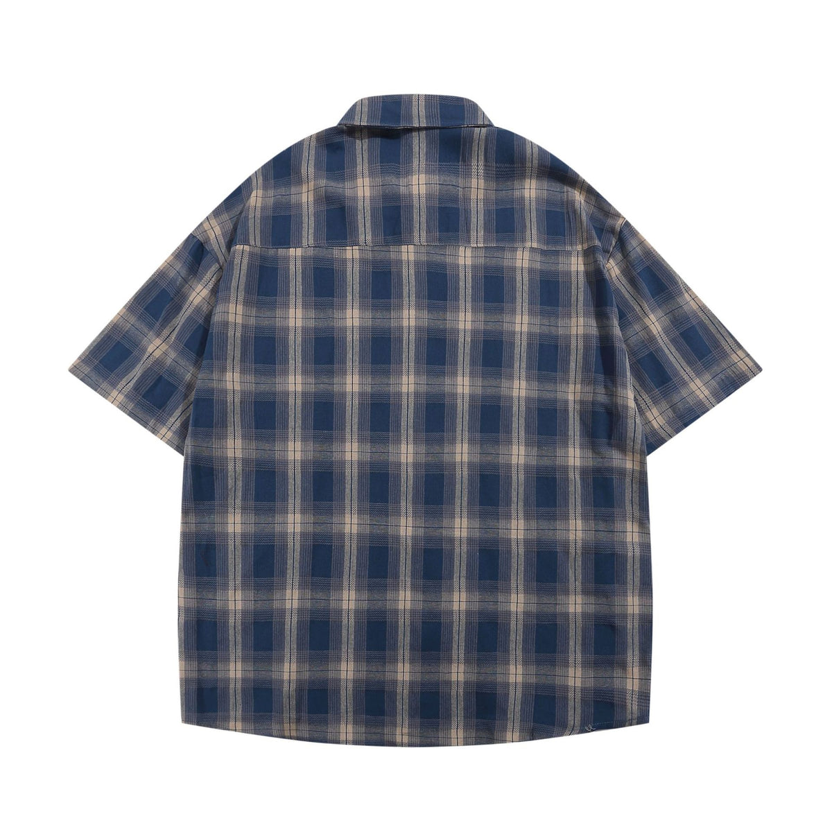 American retro plaid short-sleeved shirt