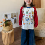 귀여운 컬러블록 긴소매