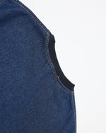 Gradient denim washed short-sleeved shirt