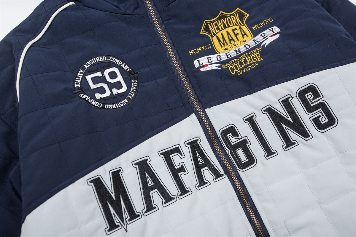 Retro contrast letter embroidered jacket