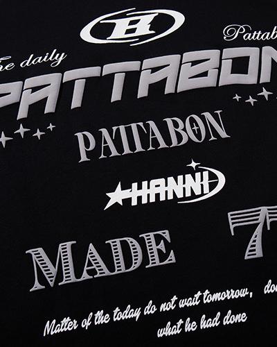 레트로 콘트라스트 프린트 반소매