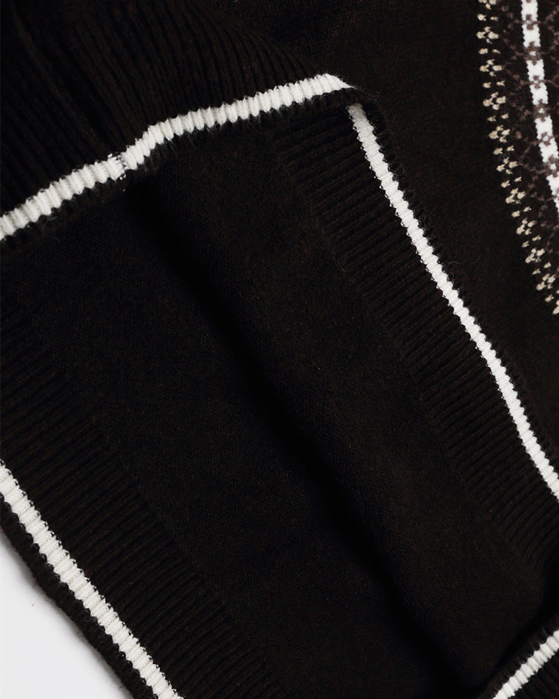 復古提花針織衫