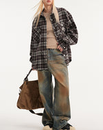 vintage plaid long sleeve shirt