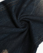 Washed distressed denim trousers