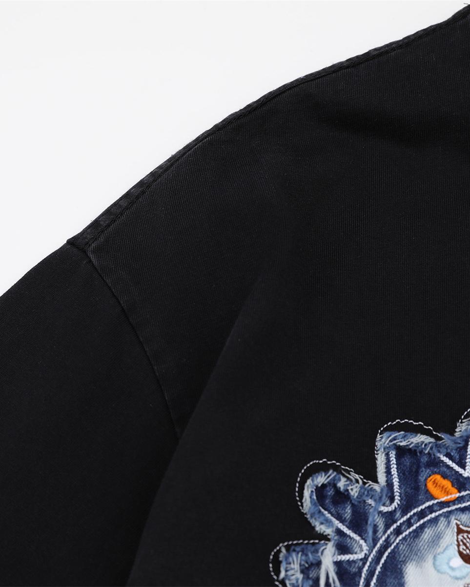 패치워크 자수 반소매