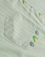 embroidered striped short-sleeved shirt