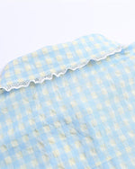 Solid color plaid short sleeve shirt