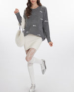 復古圓領套頭針織衫