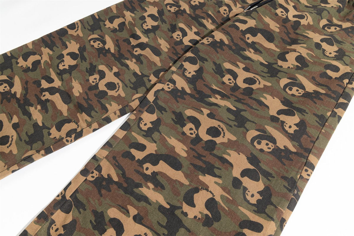 Vintage washed camouflage pants