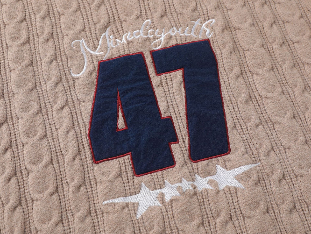 復古撞色套頭毛衣