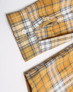 做舊撞色格子連帽襯衫