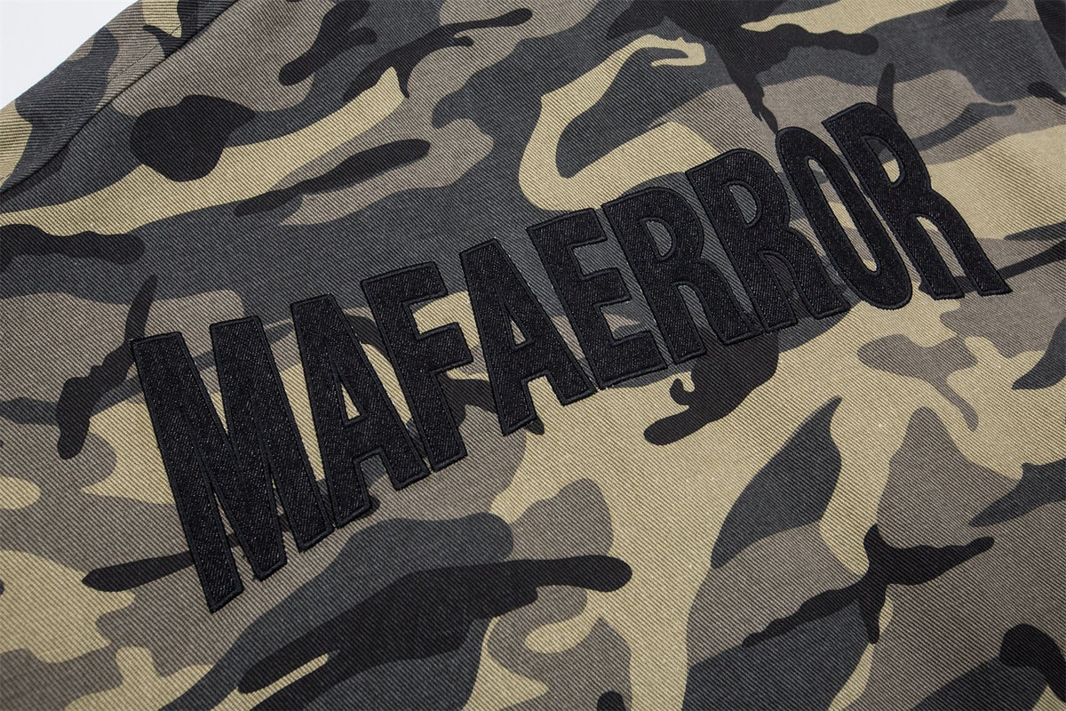 patchwork embroidered camouflage jacket