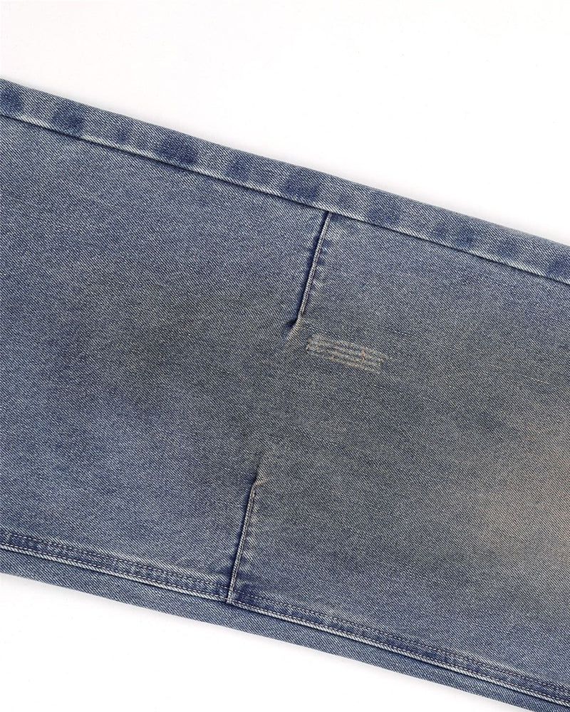 做舊直筒牛仔褲