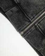 워시드 블랙 디스트레스드 커플 재킷