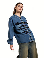 Washed letter jacket