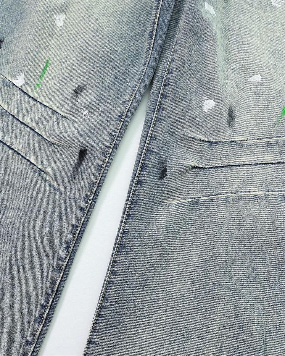 Ink-splashed casual jeans