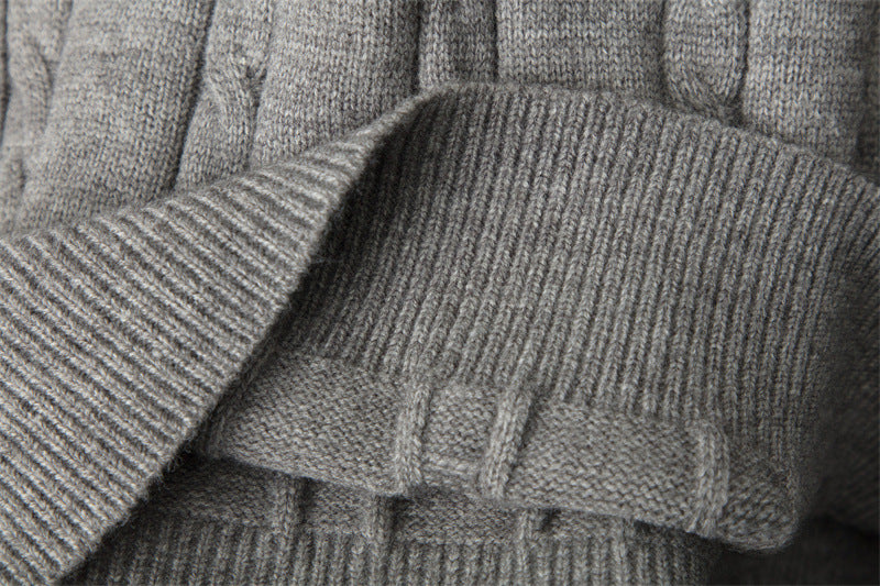 復古圓領針織毛衣