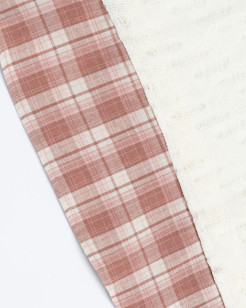 paneled plaid knitted sweater