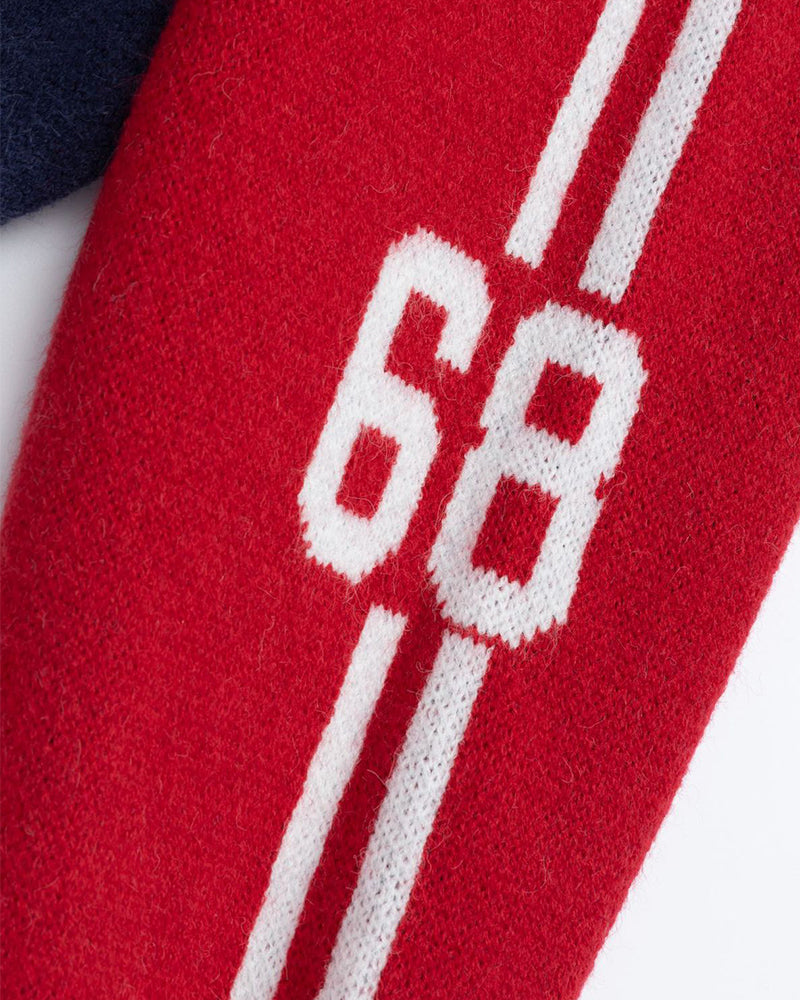 Contrast color pullover sweater