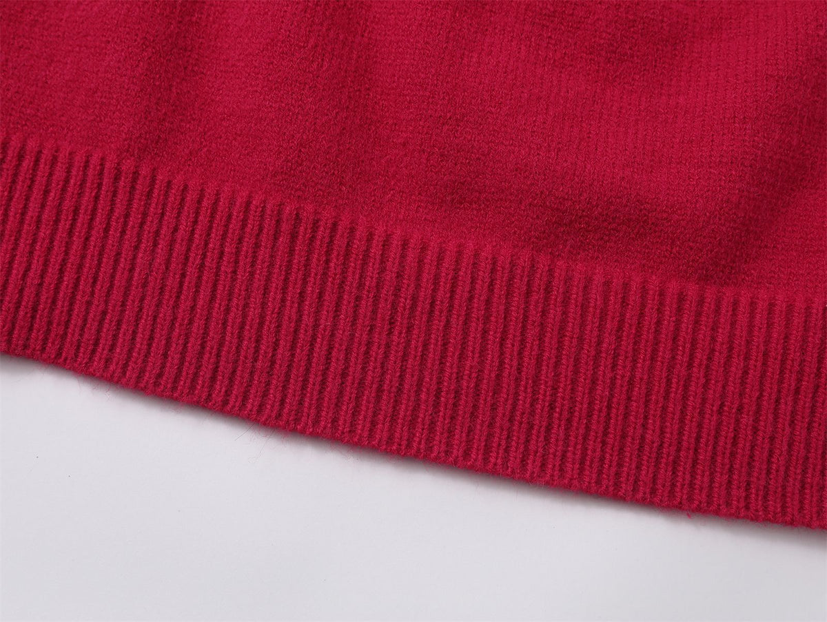 可愛蛇年紅色毛衣