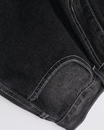 水洗直筒牛仔褲