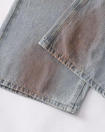 水洗休閑直筒牛仔褲