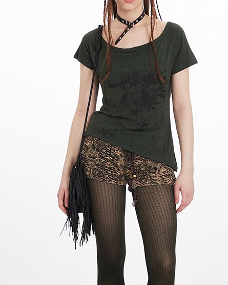 레트로 프린트 반소매