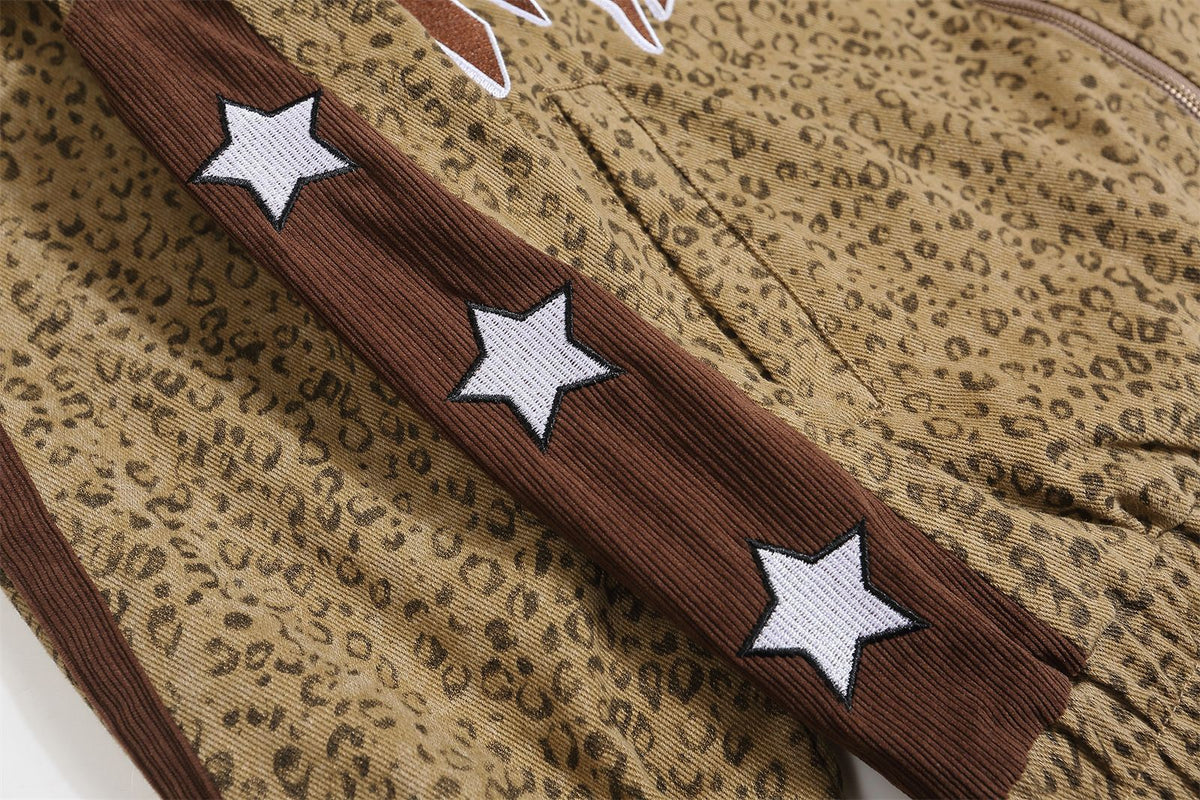 Retro contrast patchwork jacket